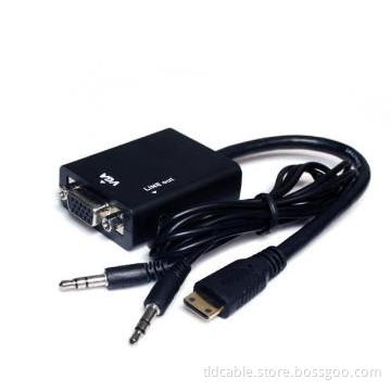 High Speed Mini HDMI to VGA Adapter Cable with Audio